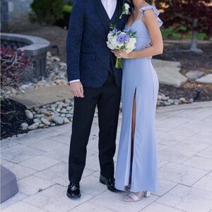 Showpo XS Light Blue Prom Dress/Maxi Dress